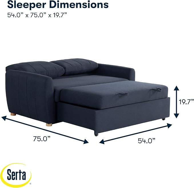 Serta® Galway 66.5" Full-Size Convertible Pop-up Sofa, Dream Coil® Comfort - Image 3