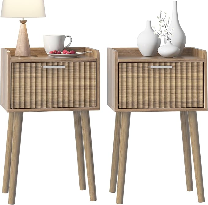 LAATOOREE Small Nightstand Set of 2, Side End Table by LAATOOREE