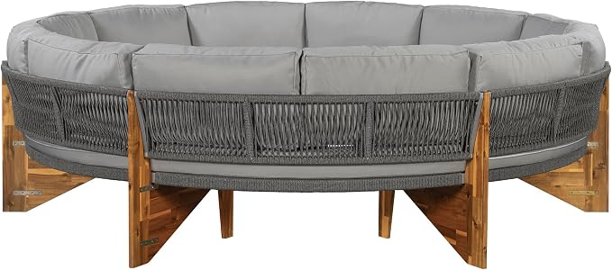 VilroCaz 3-Piece Outdoor Patio Furniture Sectional Sofa Set, 2 Semi-Circle Sofas - Image 9
