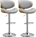 YaFiti Bar Stools Set of 2, Bentwood Adjustable Height Swivel Bar Stools by YaFiti