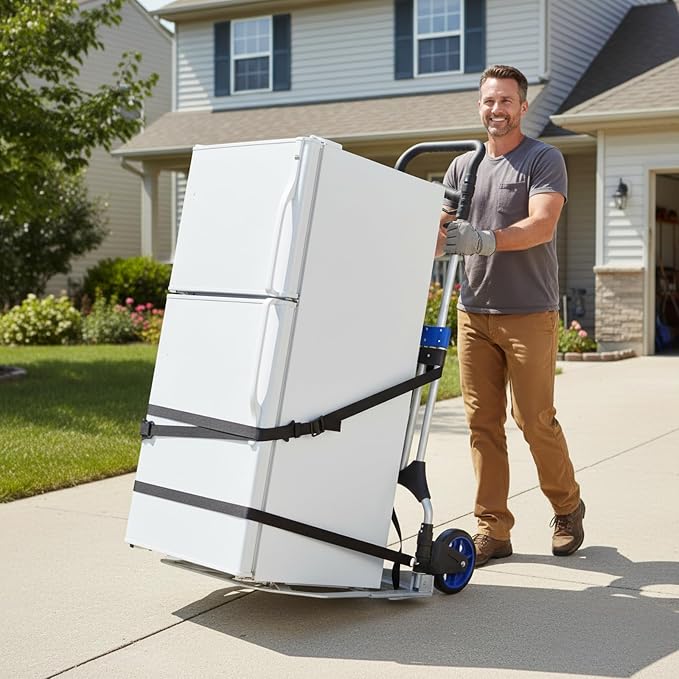 Folding Hand Trucks Heavy Duty by Leeyoung, 500 lb Aluminium Folding Hand Cart - Image 2