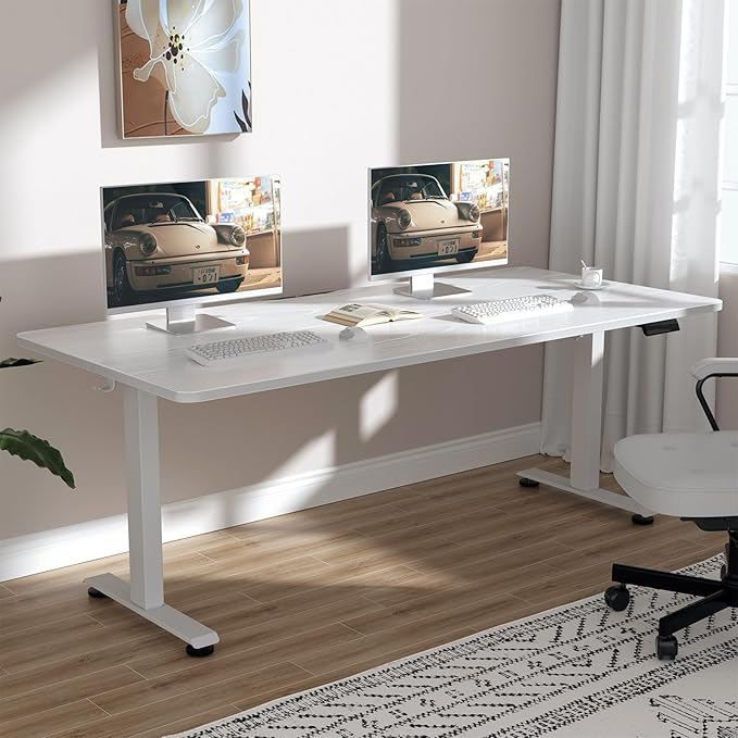 Veken 63x23.6 Inch Large Electric Standing Desk, Heights Adjustable, Sit to by Veken