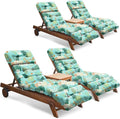 Outdoor Chaise Lounge Chair Cushion Set of 4, Waterproof 74.4 x 22 x 4.7 Inches by Tycdiose