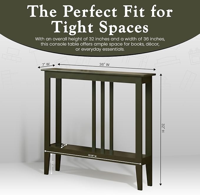 Kings Brand Furniture Narrow Console Table - Image 2