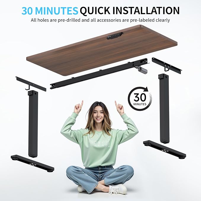 BIZUM Electric Standing Desk, 55x24 inches Height Adjustable Desk, Sit to Stand - Image 8