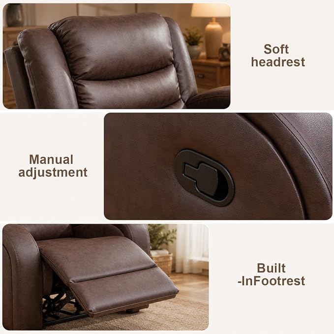 Recliner Sofa Set 2 Piece Living Room Furniture Set Couch Sectional Leather - Image 5