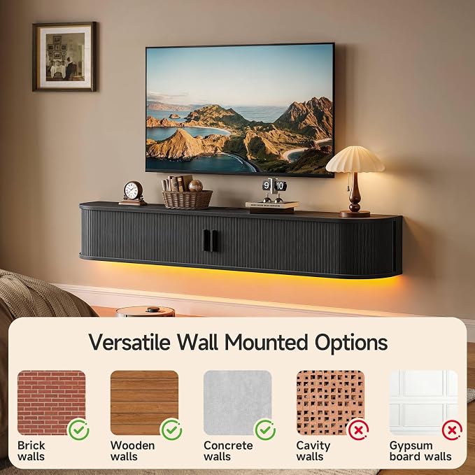 63" Floating TV Stand with Power Outlet - Image 5