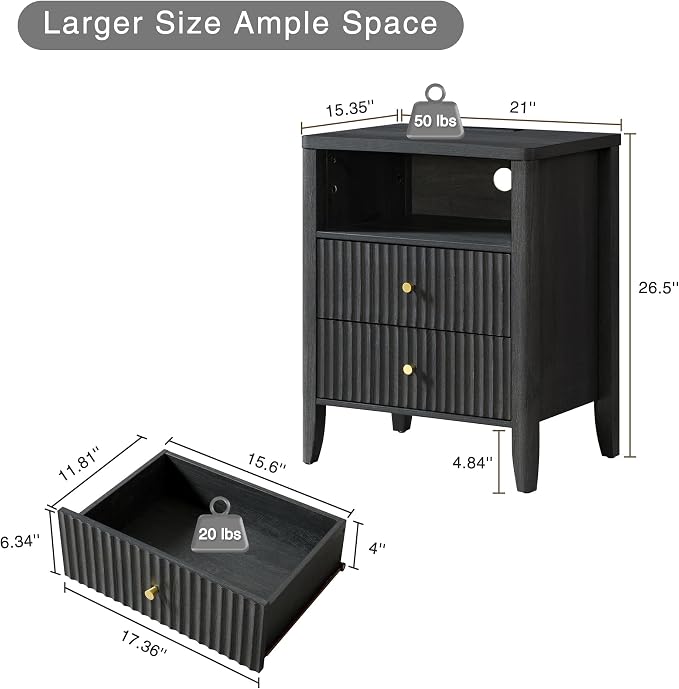 Fatmok 4-Piece Fluted Living Room Furniture Set, Lift Top Coffee Table - Image 7