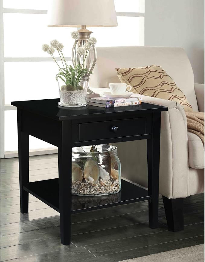 International Concepts Spencer Black Wood End Table - Image 2