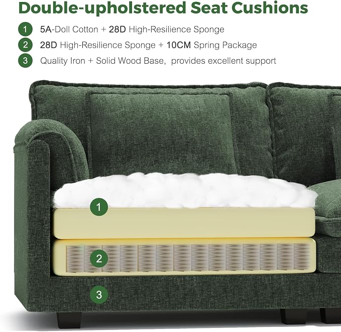 ELUCHANG Oversized 153" Modular Sectional Sofa, Comfy Cloud Couch, L Shaped - Image 4