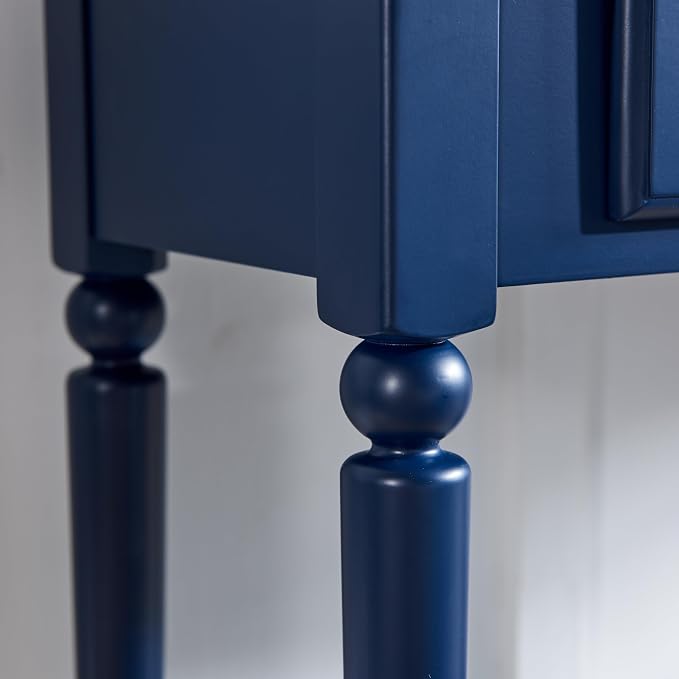 Leick Home Coastal Console Table, Solid Wood, 2 Storage Drawers, Bottom Display - Image 5