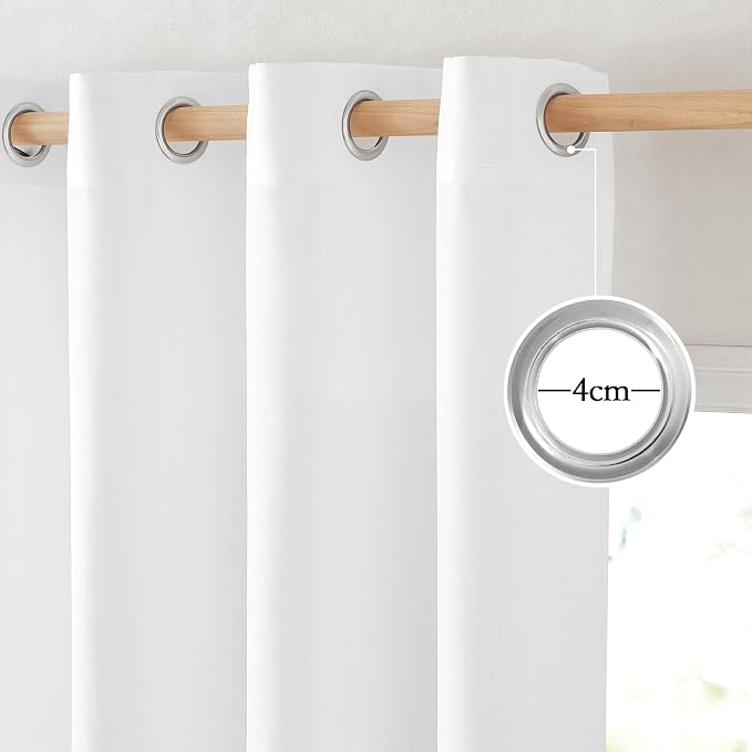 NICETOWN Linen White Curtains for Sliding Glass Door 2 Panels Set, Grommet - Image 2