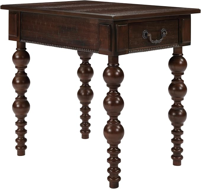 Retro Wooden Side End Table Vintage Nightstand Bedside Table - Image 5