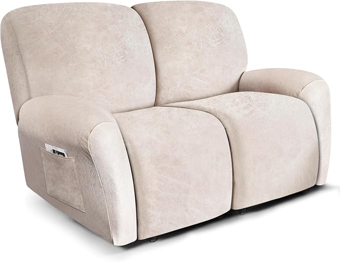 ANARACHON Loveseat Recliner Cover Leather Look Recliner Loveseat Covers by ANARACHON