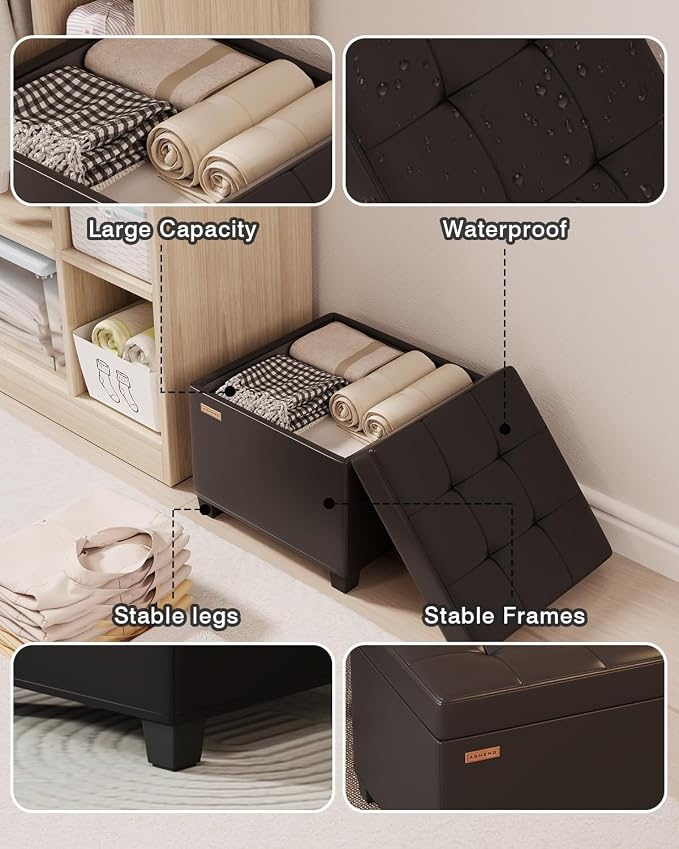 ABHENG Synthetic Leather Cover Steel Frame Ottoman - Image 7