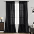 MIULEE Black Linen Curtains 84 Inch Length 2 Panels by MIULEE