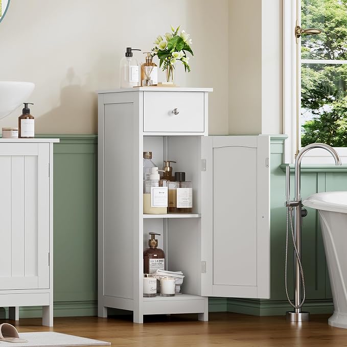 Iwell Bathroom Floor Cabinet, Small Bathroom Storage Cabinet - Image 2