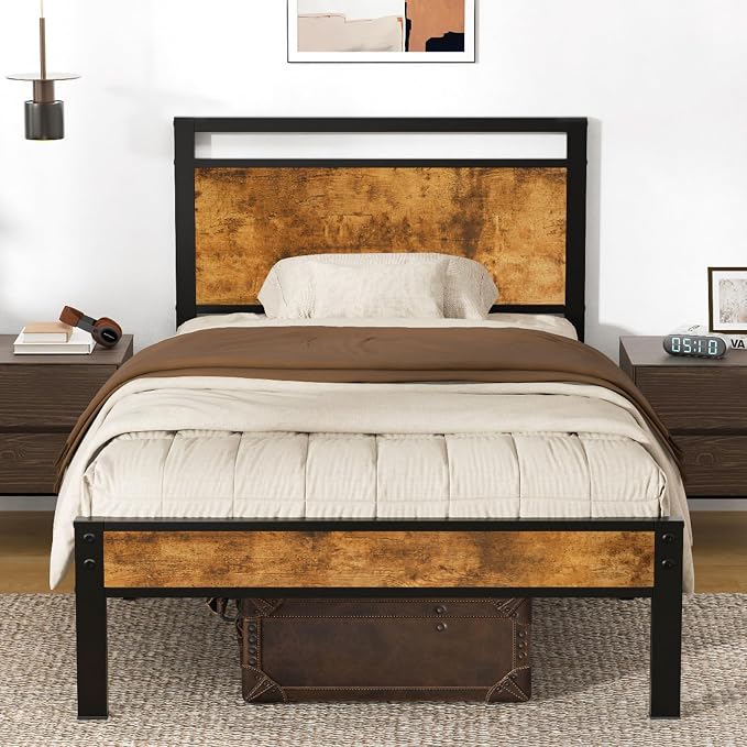 Z-hom Upgraded Twin Bed Frames, Heavy Duty Metal Sturdy Bed Frame Twin Size by Z-HOM