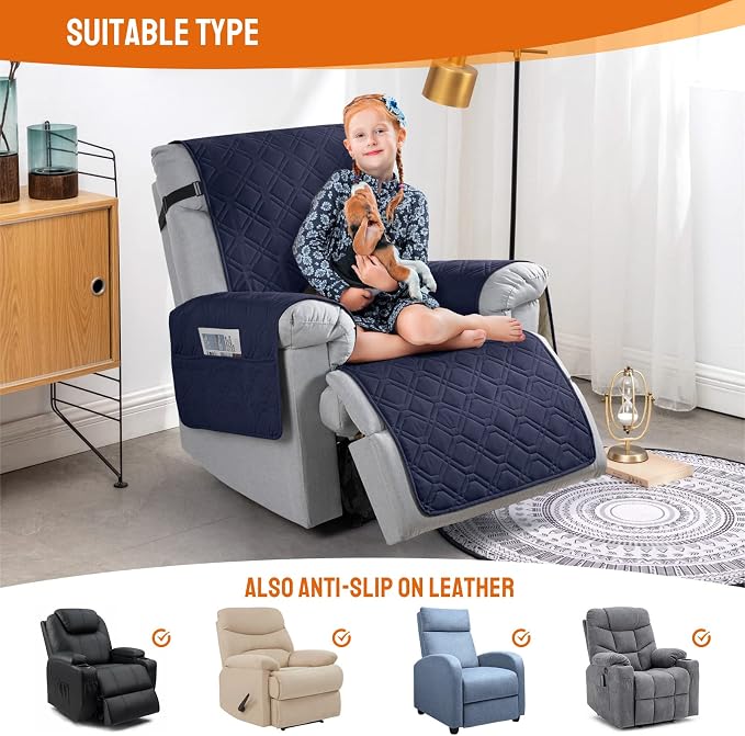 VANSOFY 100% Waterproof Recliner Chair Covers, Recliner Cover Non-Slip Dog - Image 5