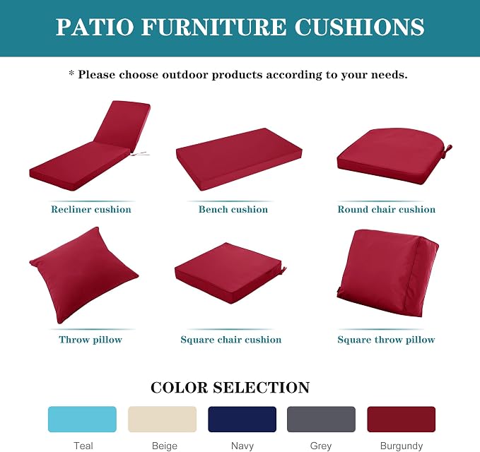 Chaise Lounge Cushion Outdoor, Waterproof and Stain-Resistant Lounge Deck - Image 8