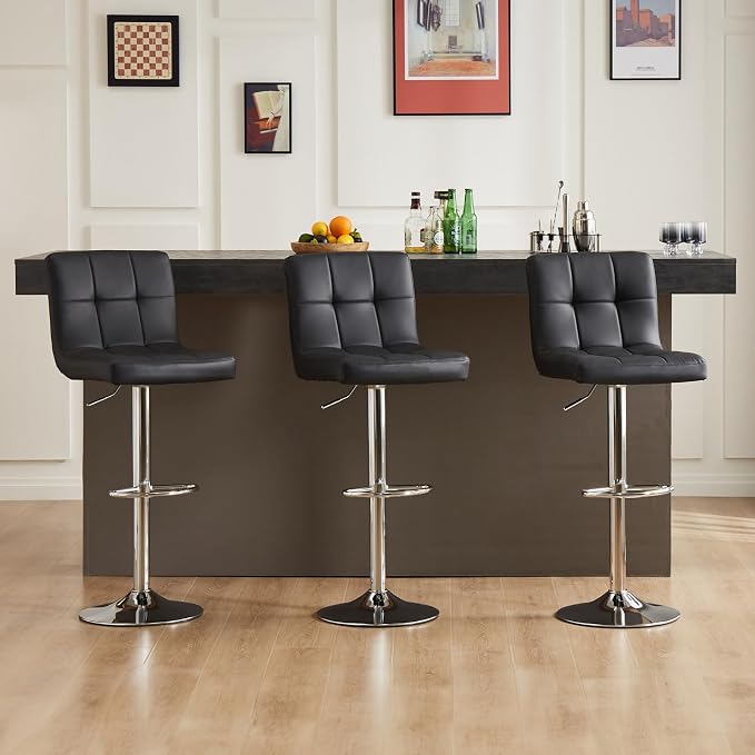 DUMOS Bar Stools Set of 2, 24 inch Counter Height Bar Stools, Upholstered - Image 6