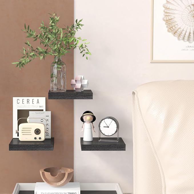Fixwal Floating Shelves for Wall, 8 Inch Small Black Shelves Wall Mounted Shelf - Image 6