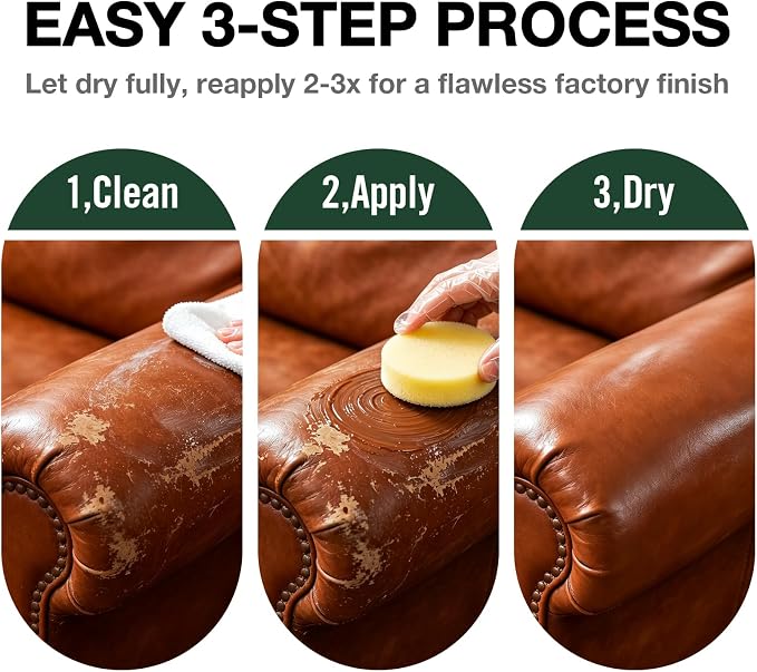 Dark Brown Leather Repair Kit, Leather Recoloring Balm – Restore & Repair Faded - Image 4