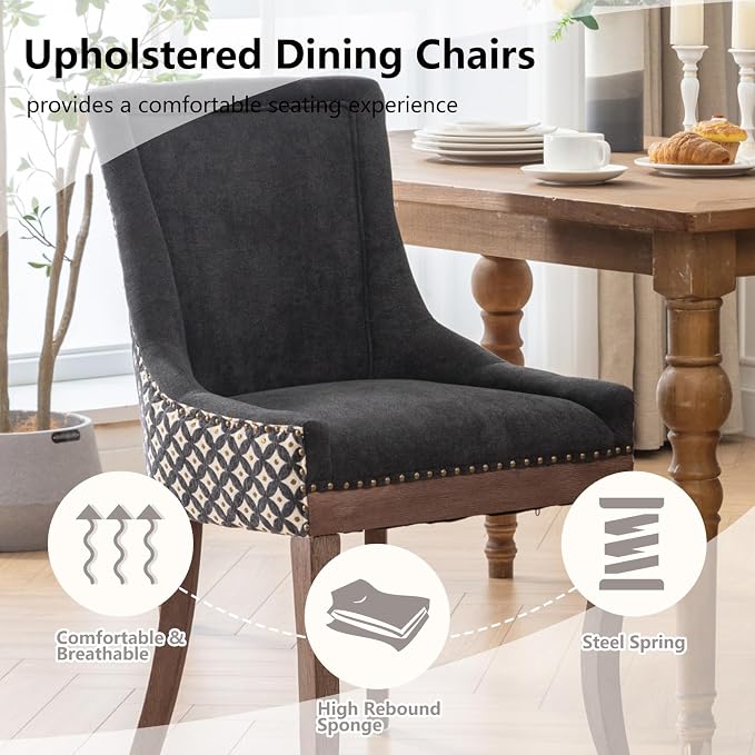 Modern Dining Chairs Set of 2, High Back Dining Chairs Side Chairs - Image 4