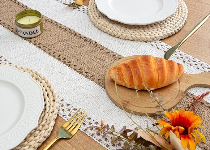 FEXIA Boho Table Runner for Home Coffee Decor 90 Inches Long Farmhouse Rustic - Image 7