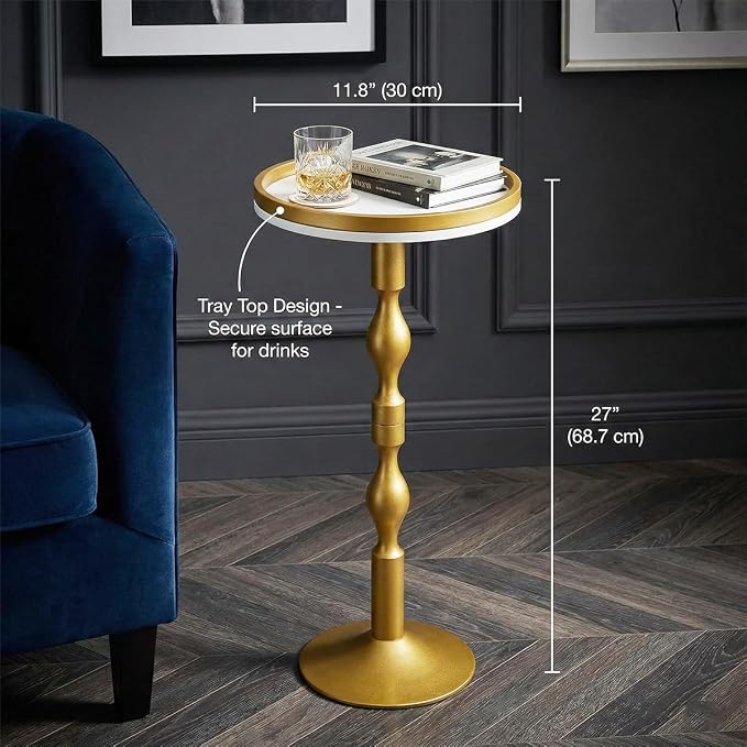 Small Round Gold Side Table, Drink Table - Image 3