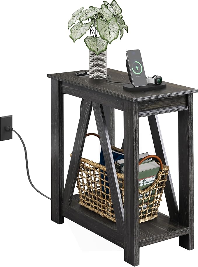 WLIVE Narrow Black End Table - Image 9