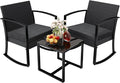 Greesum 3 Pieces Outdoor Furniture Set Patio Bistro Rocking Chairs by BuynowfromGreesum