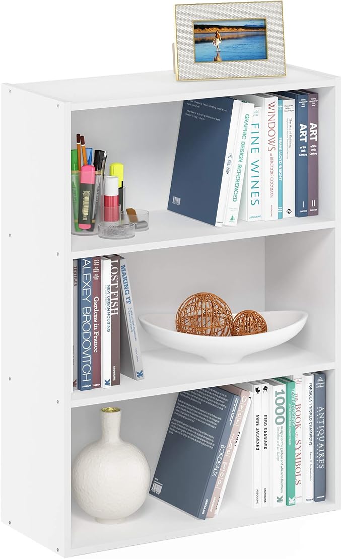Furinno PASIR Book Shelf, 3-Tier Bookshelf, Storage Shelves Bookcase, 9.7 x by Furinno-FitsYourSpaceFitsYourBudget