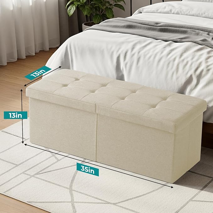 35-INCH Storage Ottoman Bench, Footrest - Image 3