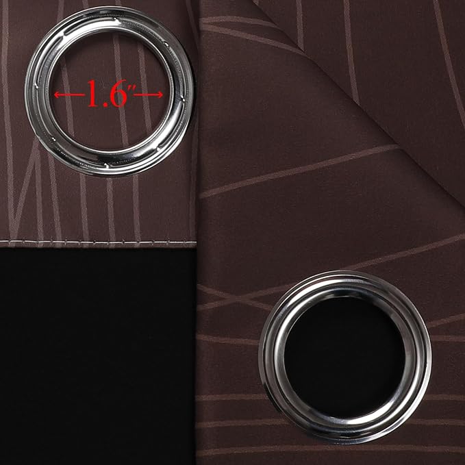 Estelar Textiler Brown and Greyish White Gradient Blackout Curtains - Image 7