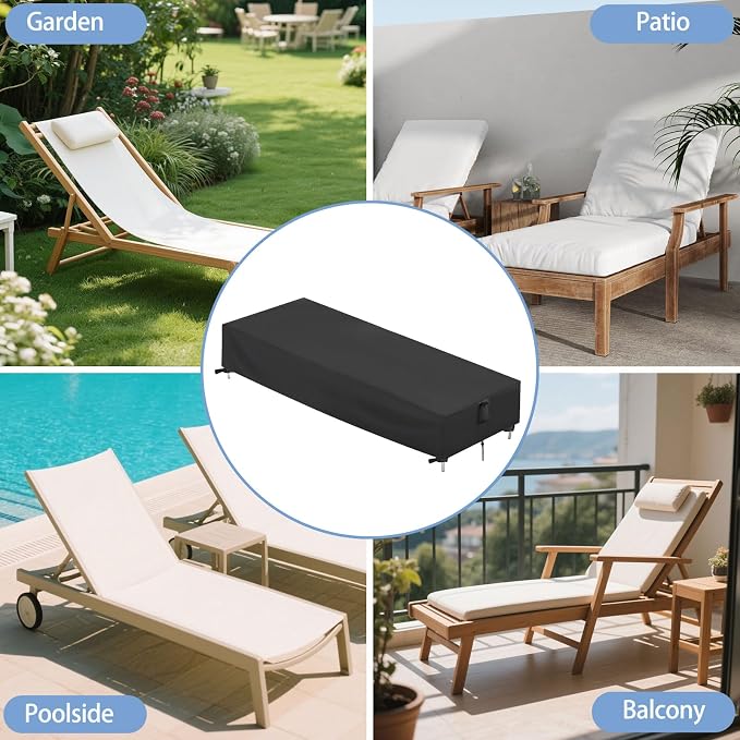 Chaise Lounge Covers, 2 Pack Waterproof Outdoor Lounge Chair Covers - Image 6
