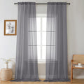 Gwine Extra Long Charcoal Grey Sheer Curtains 120 Inches Long 2 Panels Set by Gwine