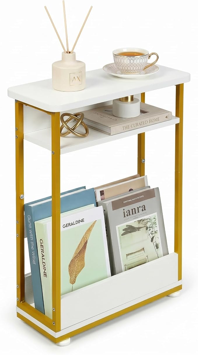 Narrow Side Table, 3-Tier Slim End Table by YEAKOO