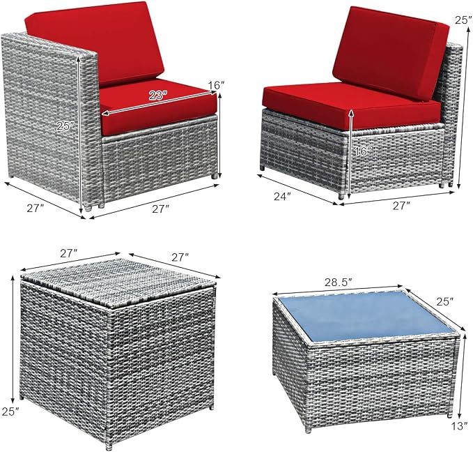 Tangkula 8 Pieces Wicker Patio Furniture Set - Image 5