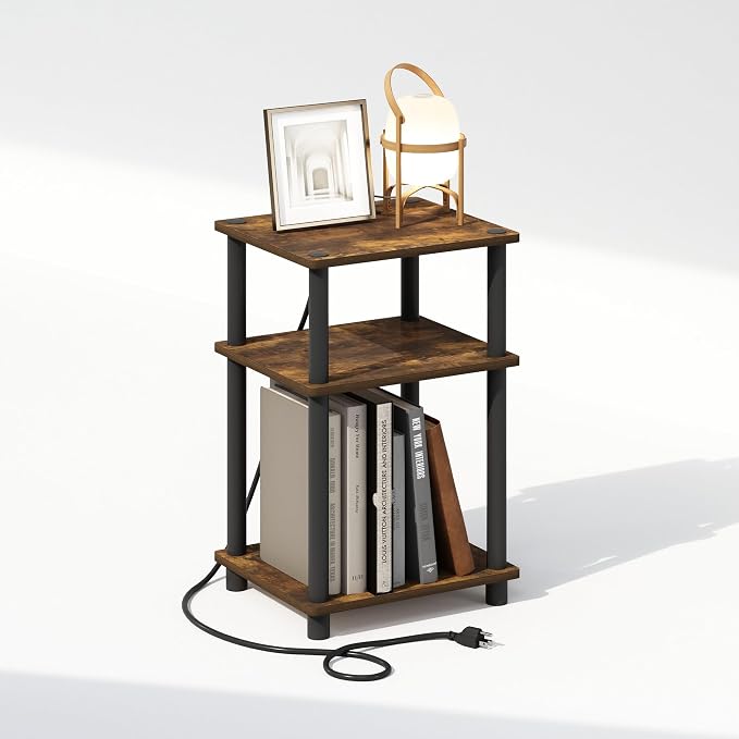 Furinno JUST Night Stand, 3-Tier Turn-N-Tube Nightstand - Image 5