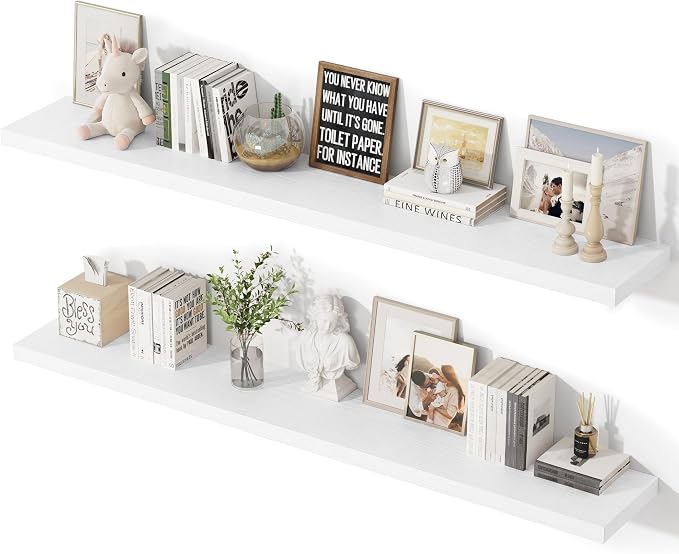 55 Inch Floating Shelves, 12 Inch Deep Floating Shelves by Unknown