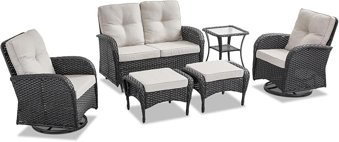 Belord 6 Pieces Wicker Patio Conversation Sets - Image 3