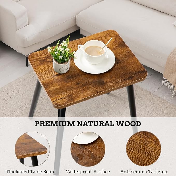 FORAOFUR End Table Set of 2, Modern Wooden Side Table - Image 4