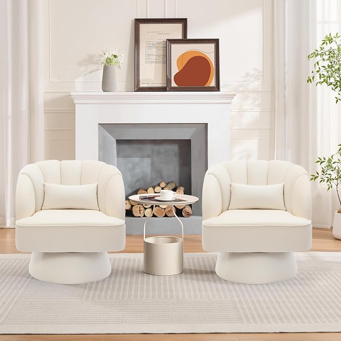 Garvee Ultra-Plush Swivel Accent Chair, 360° Barrel Lounge Chair - Image 4