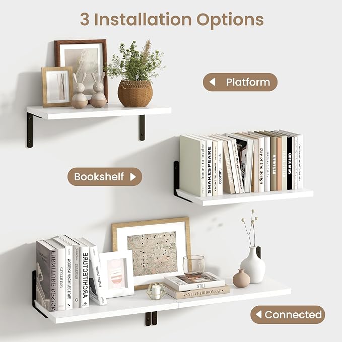 Fun Memories Deep Floating Shelves, 16W x 8D Floating Shelves Set of 2 - Image 4