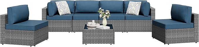 Shintenchi 7 Pieces Outdoor Patio Furniture Sets, Patio Sectional Sofa Couch - Image 8