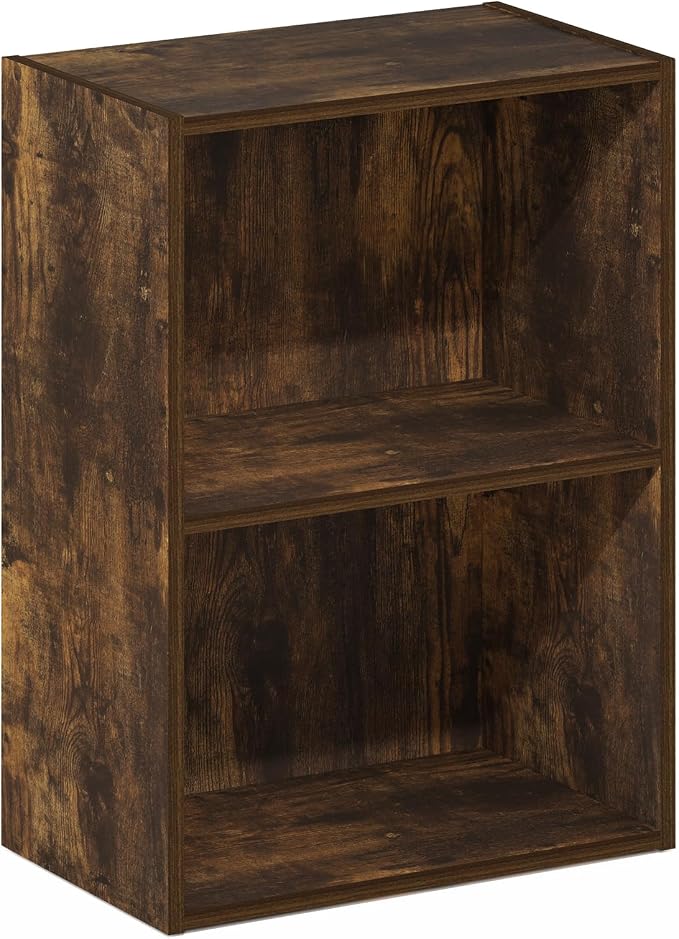 Furinno LUDER Book Shelf, 2-Tier Modern Bookshelf, Open Shelves Bookcase - Image 5