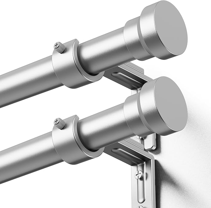 YaFex Curtain Rods 2 Pack 32-84 Inch, Heavy Duty 1 Inch Curtain Rod, Modern by YaFex