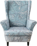 KRFOONN Velvet Wing Chair Slipcovers 2 Piece Stretch Printed Wingback Chair by KRFOONN