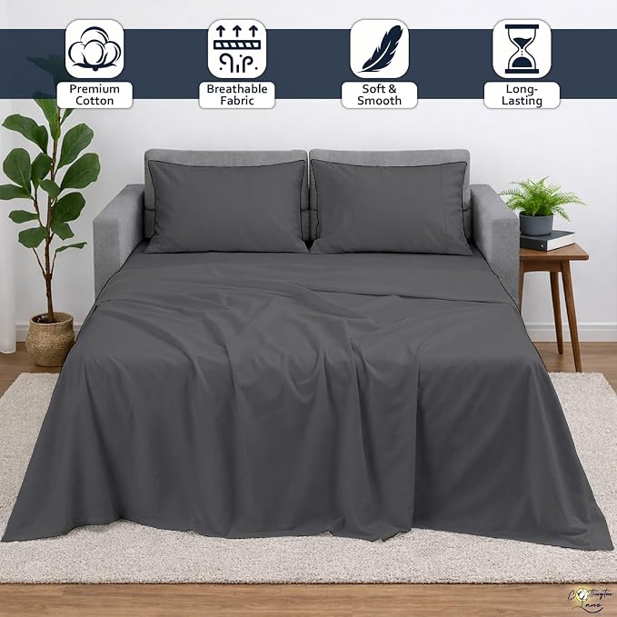 Cottington Lane Sleeper Sofa Sheets Queen Size, 4 Piece Premium Quality 100% - Image 2